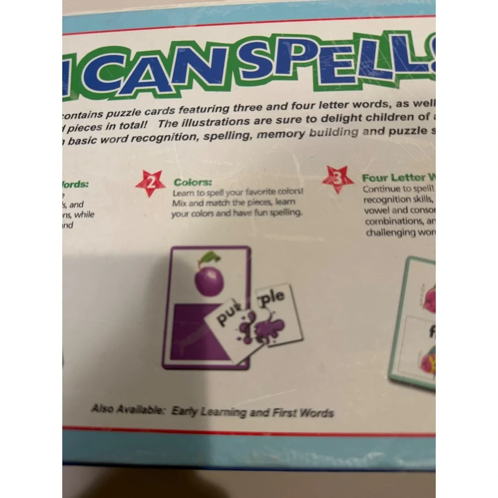 Spicebox I Can Spell Educational Puzzle Set Kids Learning 3 & 4 Letter Words
